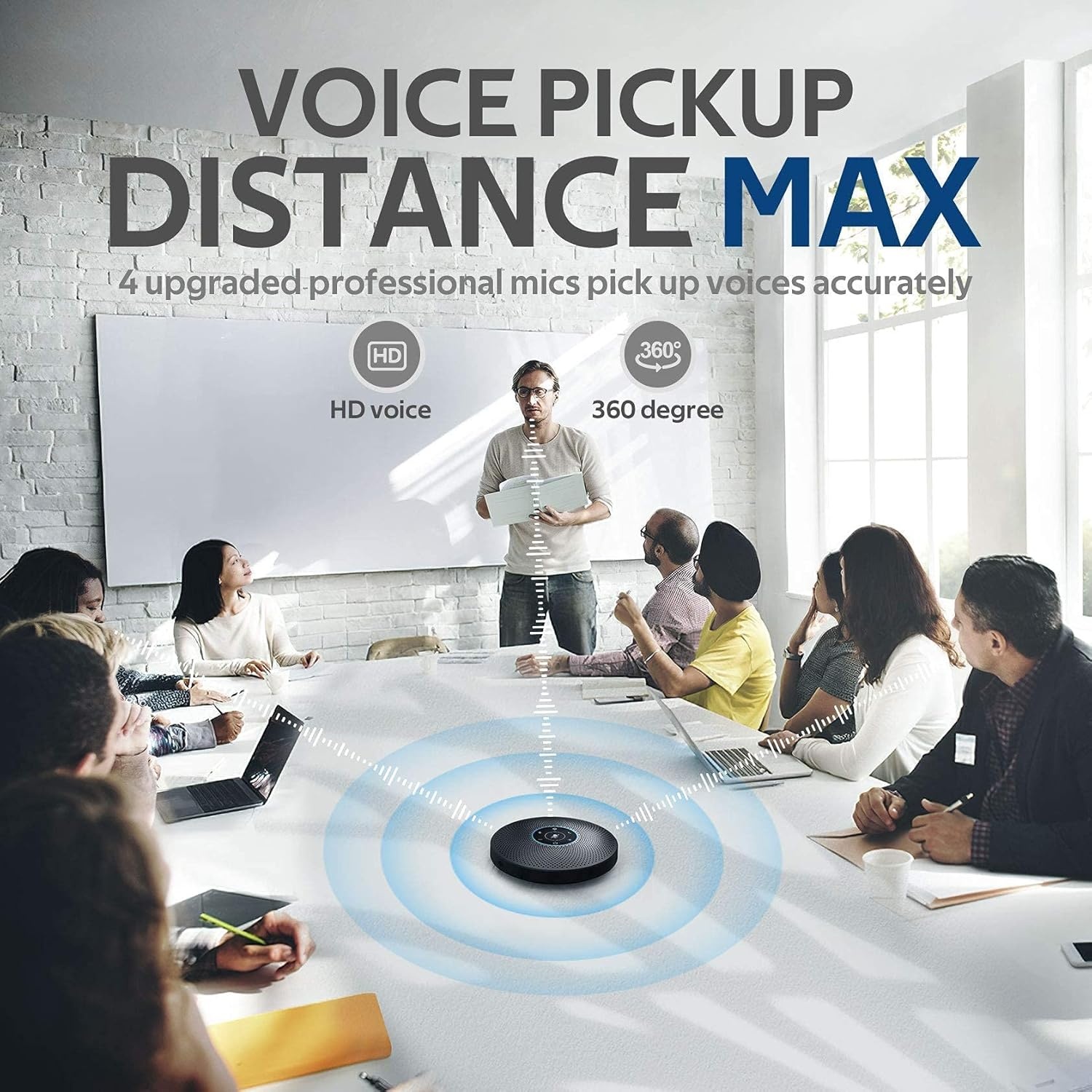 image:image2 Bluetooth Speakerphone M2 Max Professional Conference Speaker and for Around 20 People Business Conference Calls High Volume Noise Reduction Daisy Chain Dongle Home Office Skype