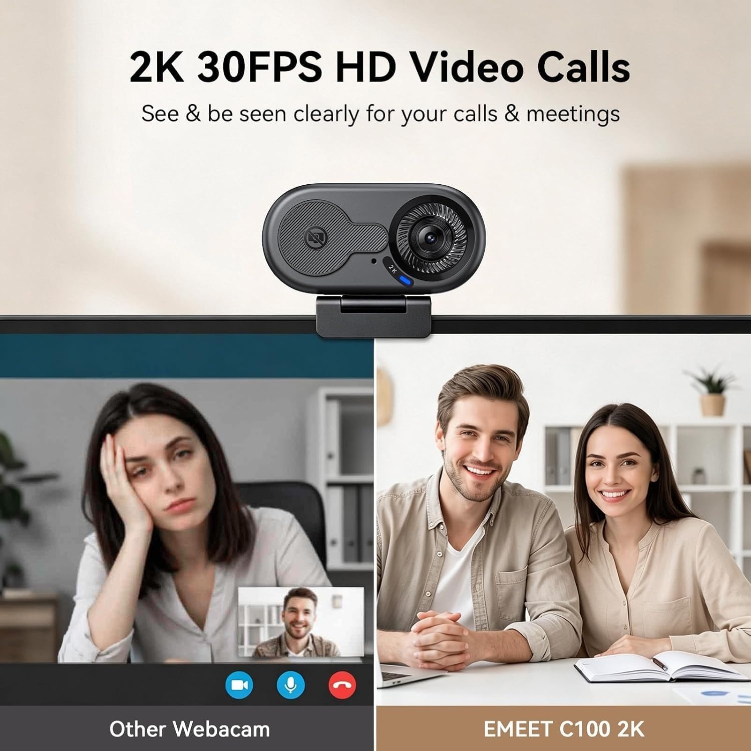 image:imageEMEET 1080P Webcam with Microphone C960 Web Camera 2 Mics Streaming Webcam 90FOV Computer Camera Plug and Play USB Web Cam for Online CallingConferencing ZoomTeamsFacetimeYouTube LaptopPCCrisp 2K w Portable Metal Clip