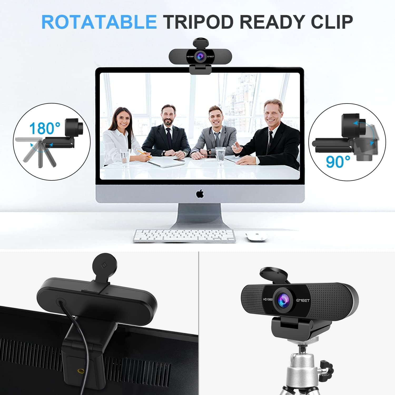 image:imageEMEET 1080P Webcam with Microphone C960 Web Camera 2 Mics Streaming Webcam 90FOV Computer Camera Plug and Play USB Web Cam for Online CallingConferencing ZoomTeamsFacetimeYouTube LaptopPCClear 1080P w 90 Wide FOV