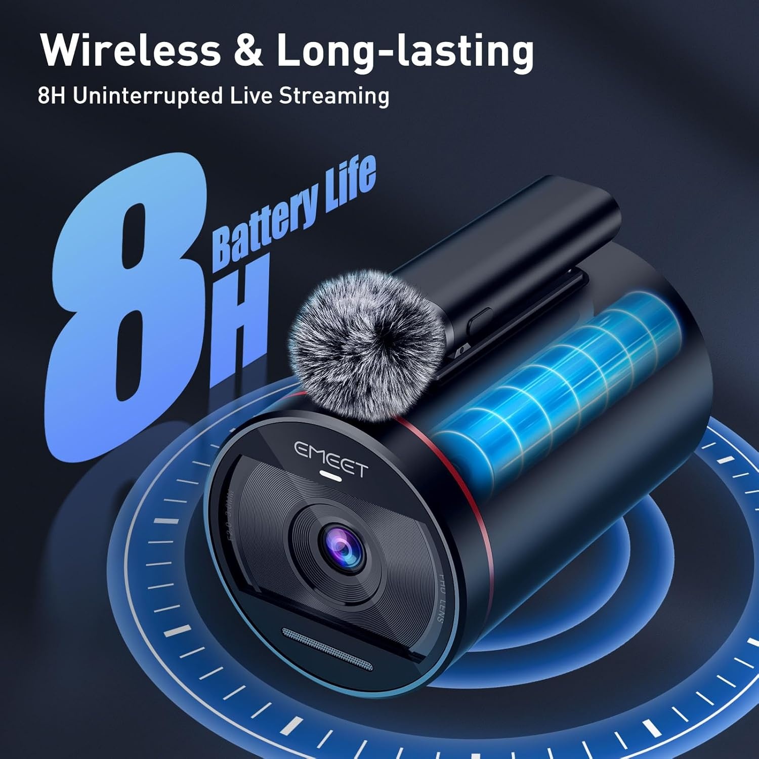 image:imageEMEET 2Pack StreamCam One Live Wireless Streaming Camera with Tripod for MultiCamera 1080p HD Video Quality Intelligent App Control 1 Detachable Mic amp 2 Builtin Noise Reduction Mics
