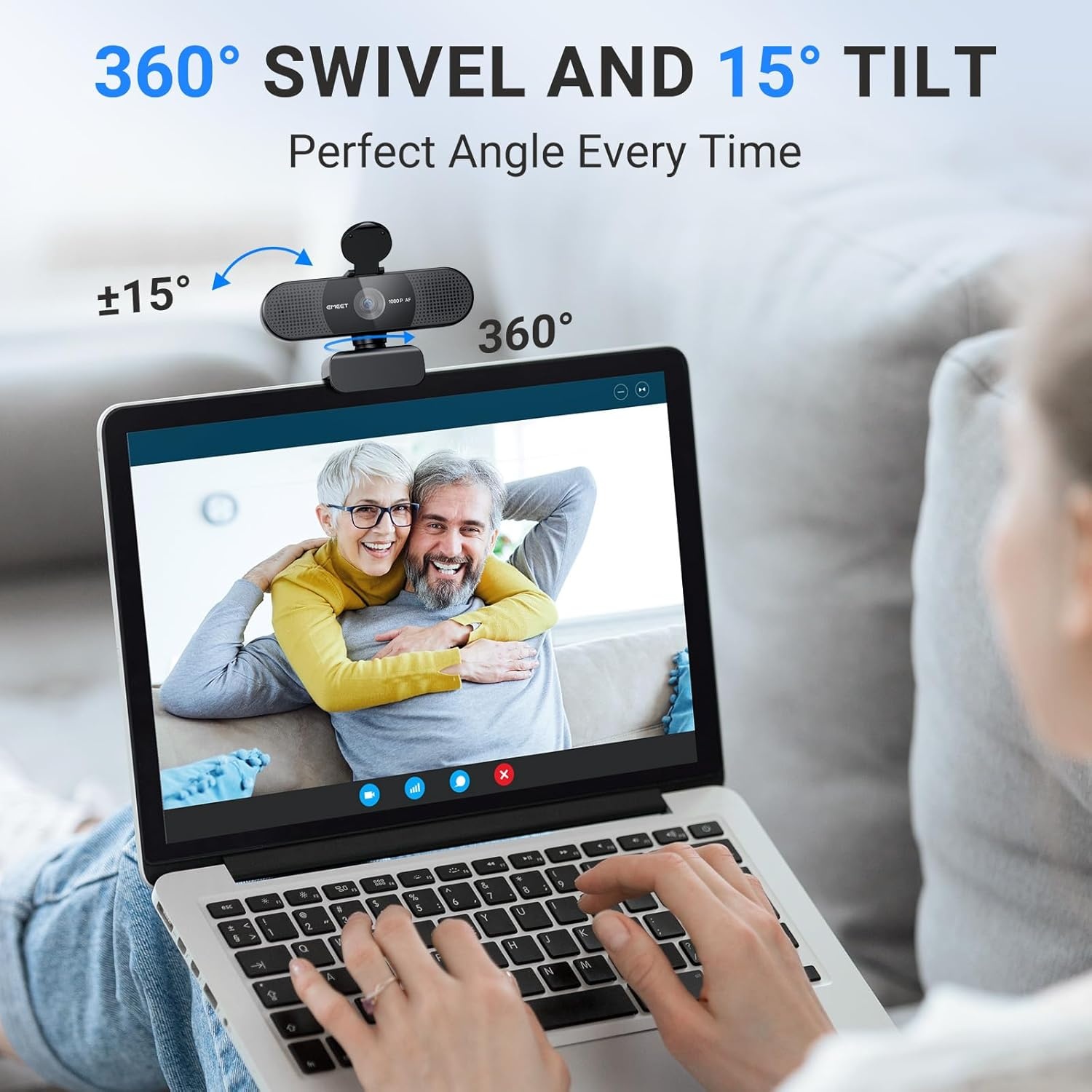 image:imageEMEET C960 1080P Webcam with Microphone 2 Mics 90 FOV USB TypeA amp AtoC Adapter Fixed Focus PlugampPlay Computer Camera for ZoomTeamsFacetimeYouTubeGoogle MeetSwitch 2 Camera 2025 Version1080P AF