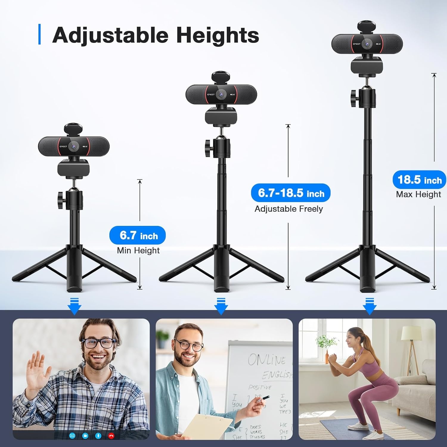 image:imageEMEET C960 1080P Webcam with Microphone 2 Mics 90 FOV USB TypeA amp AtoC Adapter Fixed Focus PlugampPlay Computer Camera for ZoomTeamsFacetimeYouTubeGoogle MeetSwitch 2 Camera 2025 Version4K Tripod