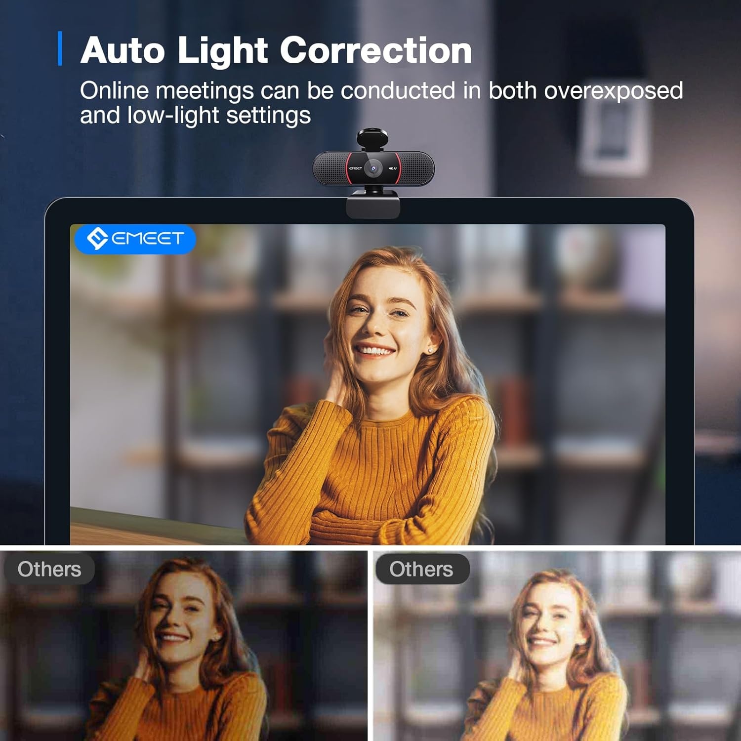 image:imageEMEET C960 1080P Webcam with Microphone 2 Mics 90 FOV USB TypeA amp AtoC Adapter Fixed Focus PlugampPlay Computer Camera for ZoomTeamsFacetimeYouTubeGoogle MeetSwitch 2 Camera 2025 Version4K