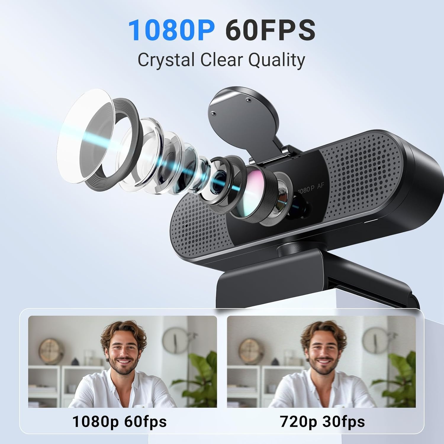 image:imageEMEET C960 1080P Webcam with Microphone 2 Mics 90 FOV USB TypeA amp AtoC Adapter Fixed Focus PlugampPlay Computer Camera for ZoomTeamsFacetimeYouTubeGoogle MeetSwitch 2 Camera 2025 Version1080P AF
