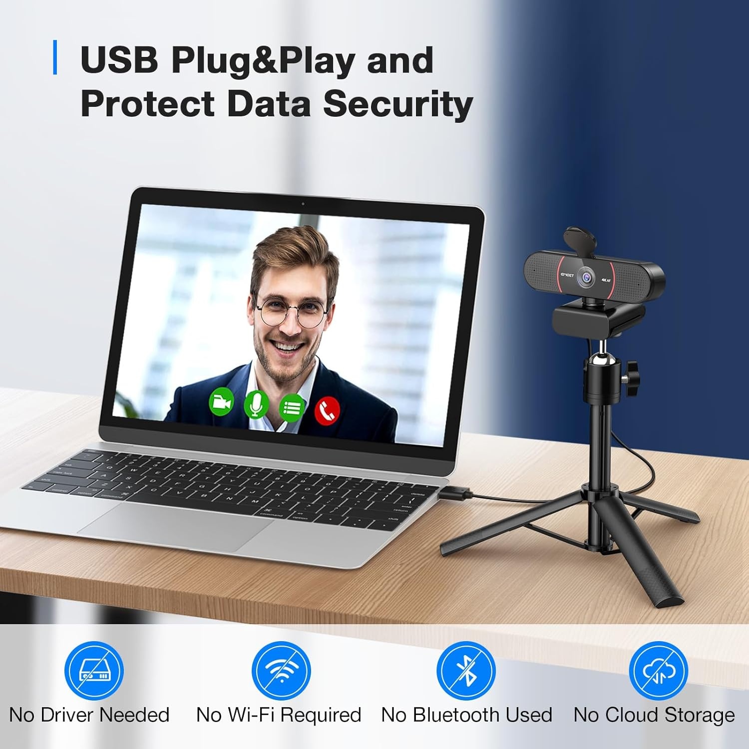 image:imageEMEET C960 1080P Webcam with Microphone 2 Mics 90 FOV USB TypeA amp AtoC Adapter Fixed Focus PlugampPlay Computer Camera for ZoomTeamsFacetimeYouTubeGoogle MeetSwitch 2 Camera 2025 Version4K Tripod