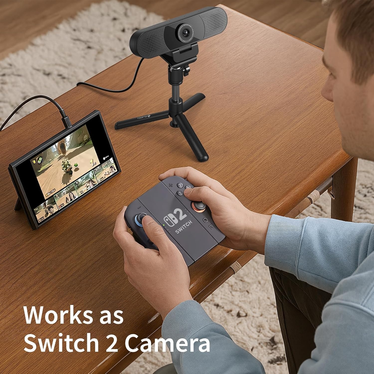 image:imageEMEET C960 1080P Webcam with Microphone 2 Mics 90 FOV USB TypeA amp AtoC Adapter Fixed Focus PlugampPlay Computer Camera for ZoomTeamsFacetimeYouTubeGoogle MeetSwitch 2 Camera 2025 Version1080P Tripod