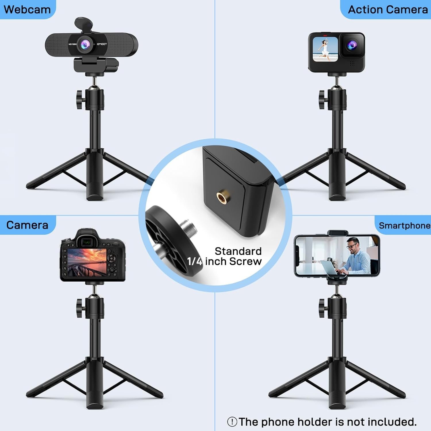 image:imageEMEET C960 1080P Webcam with Microphone 2 Mics 90 FOV USB TypeA amp AtoC Adapter Fixed Focus PlugampPlay Computer Camera for ZoomTeamsFacetimeYouTubeGoogle MeetSwitch 2 Camera 2025 Version1080P Tripod
