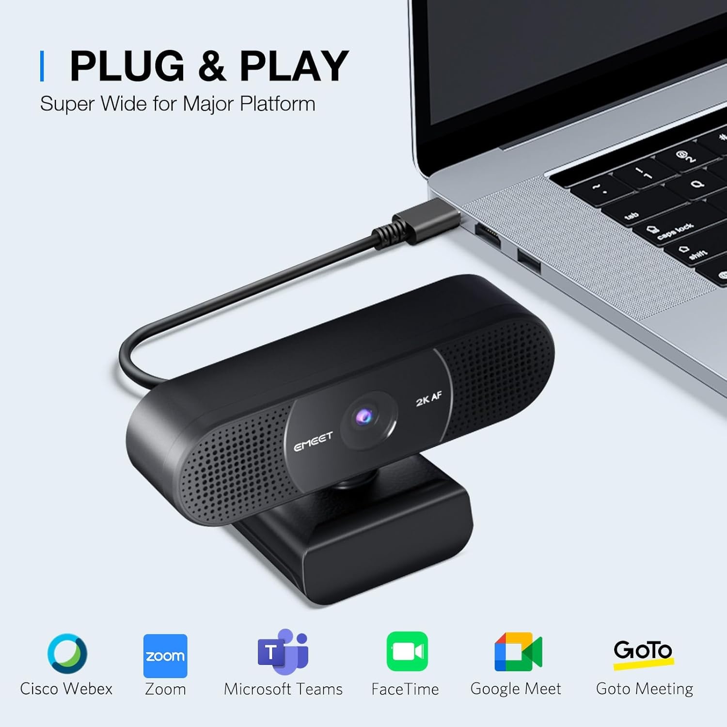 image:imageEMEET C960 1080P Webcam with Microphone 2 Mics 90 FOV USB TypeA amp AtoC Adapter Fixed Focus PlugampPlay Computer Camera for ZoomTeamsFacetimeYouTubeGoogle MeetSwitch 2 Camera 2025 Version2K