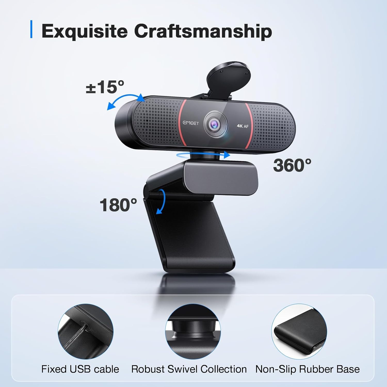 image:imageEMEET C960 1080P Webcam with Microphone 2 Mics 90 FOV USB TypeA amp AtoC Adapter Fixed Focus PlugampPlay Computer Camera for ZoomTeamsFacetimeYouTubeGoogle MeetSwitch 2 Camera 2025 Version4K
