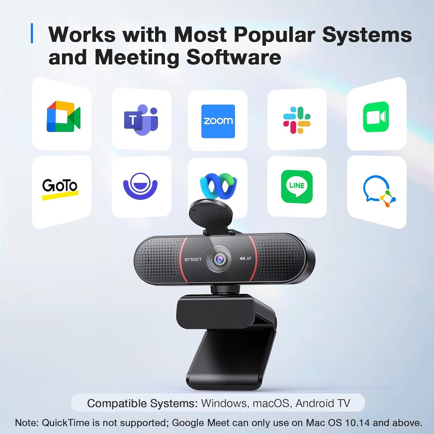 image:imageEMEET C960 1080P Webcam with Microphone 2 Mics 90 FOV USB TypeA amp AtoC Adapter Fixed Focus PlugampPlay Computer Camera for ZoomTeamsFacetimeYouTubeGoogle MeetSwitch 2 Camera 2025 Version4K Tripod