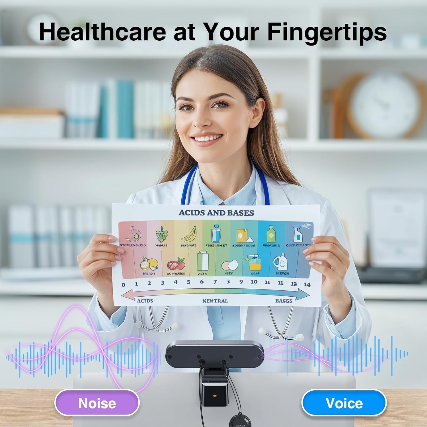 image:imageEMEET C980 PRO 3in1 1080P Webcam with Microphone and Speaker 6098 Wide Angle Webcam w 4 Noise Cancel Mics 2 Speakers Auto Low Light Correction WCover USB Camera for Online ConferenceClass4K with 4Mics 2Speakers
