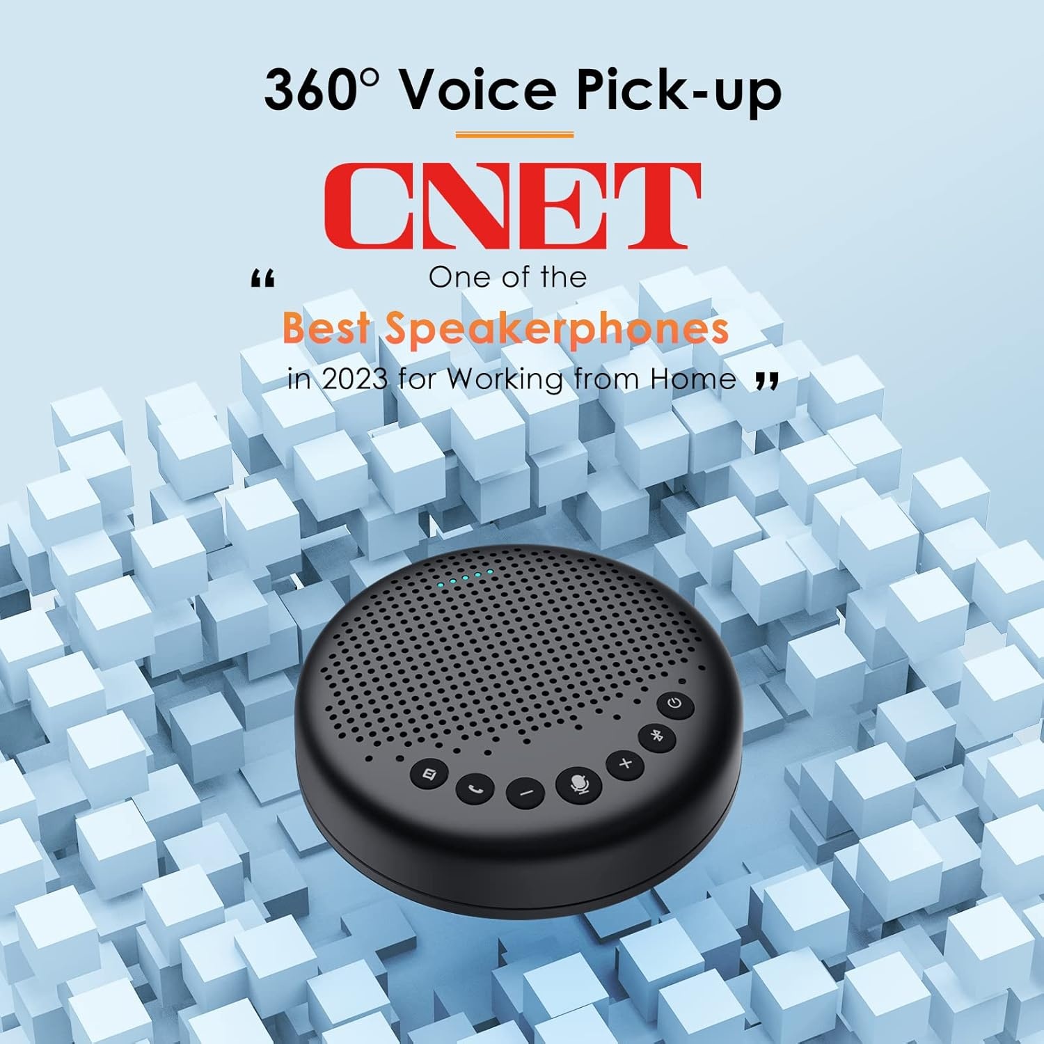 image:imageEMEET Conference Speaker and Microphone Luna 360 Voice Pickup wNoise ReductionMuteIndicator USB Bluetooth Speakerphone wDongle for 8 People Daisy Chain for 16 Compatible with Leading SoftwareBlack Luna for 8