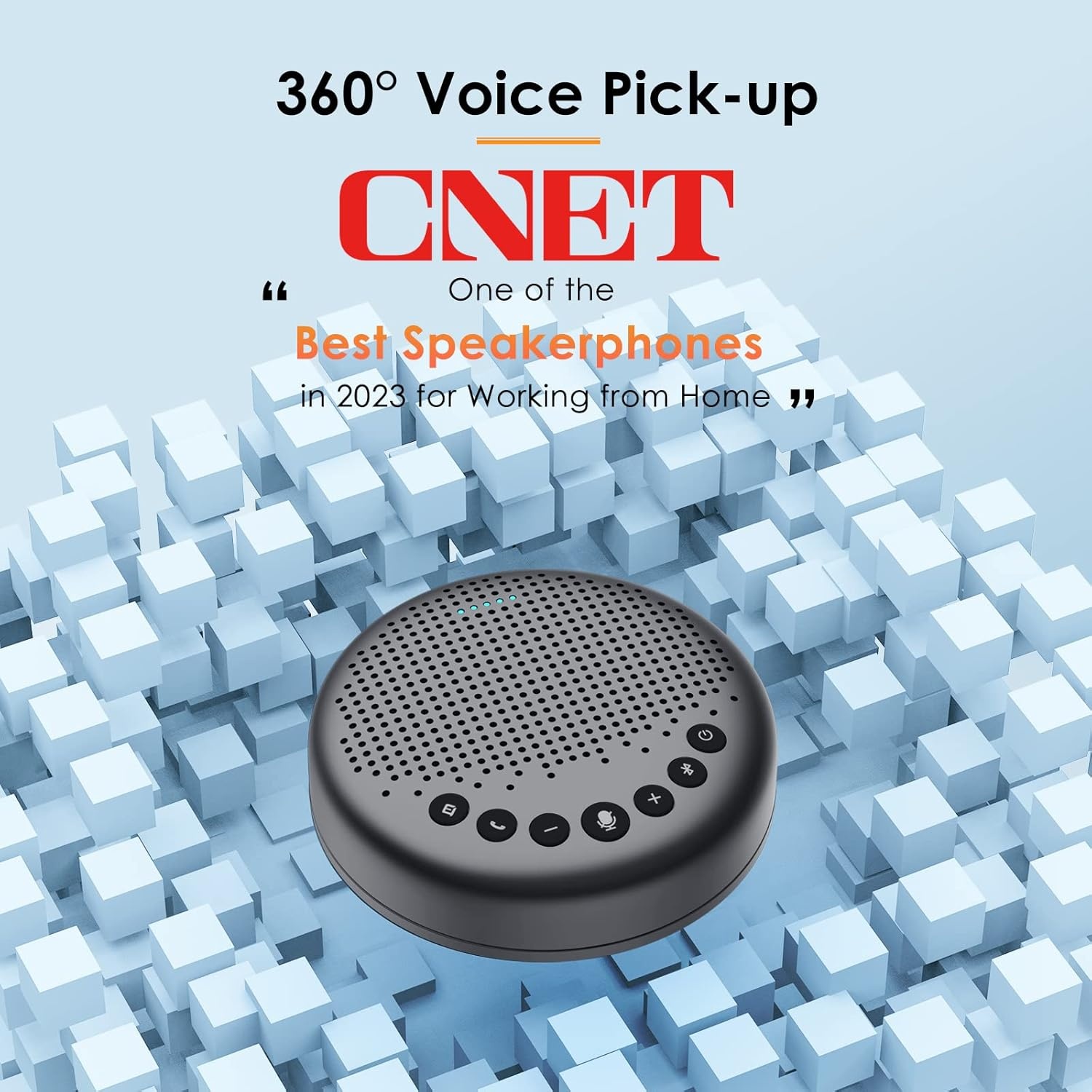 image:imageEMEET Conference Speaker and Microphone Luna 360 Voice Pickup wNoise ReductionMuteIndicator USB Bluetooth Speakerphone wDongle for 8 People Daisy Chain for 16 Compatible with Leading SoftwareGrey Luna for 8