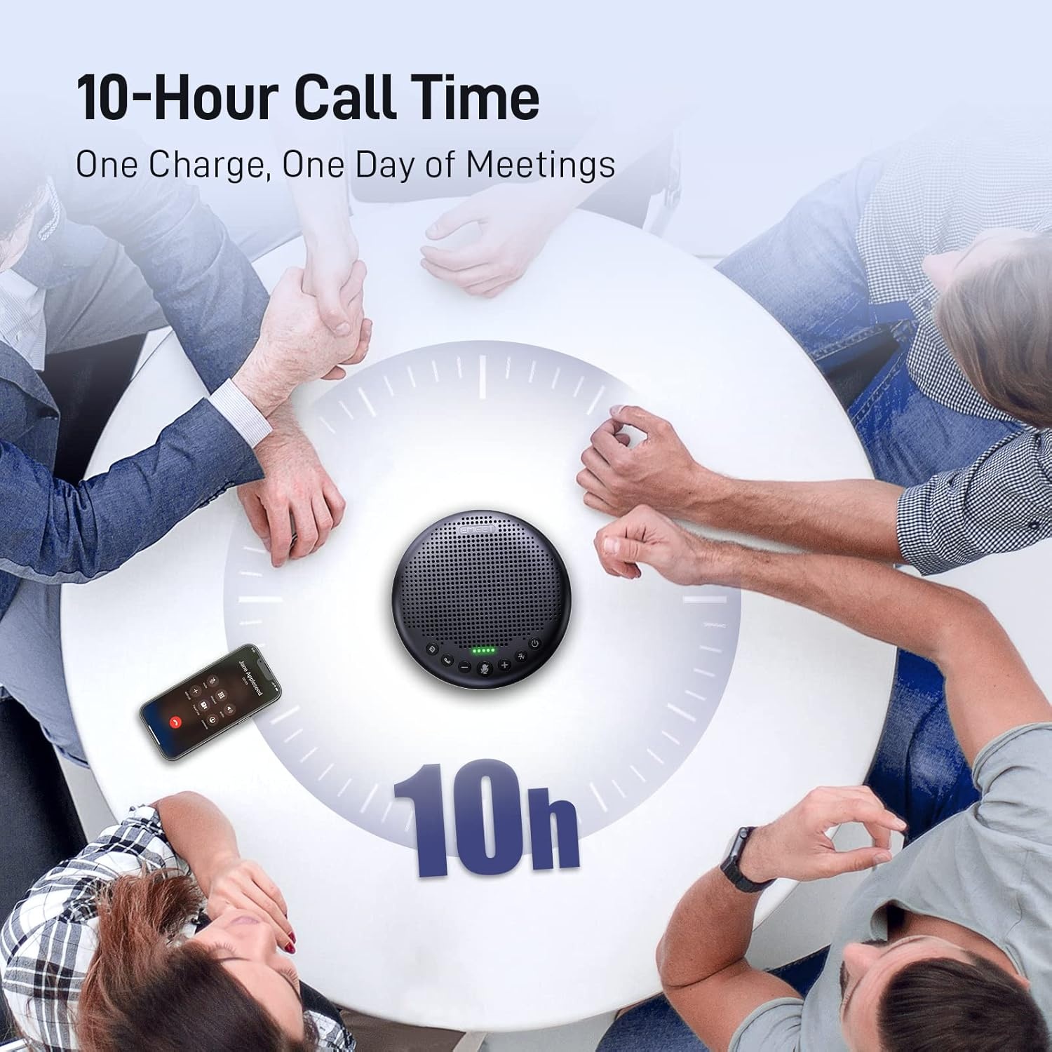 image:imageEMEET Conference Speaker and Microphone Luna 360 Voice Pickup wNoise ReductionMuteIndicator USB Bluetooth Speakerphone wDongle for 8 People Daisy Chain for 16 Compatible with Leading SoftwareLuna Plus for 10