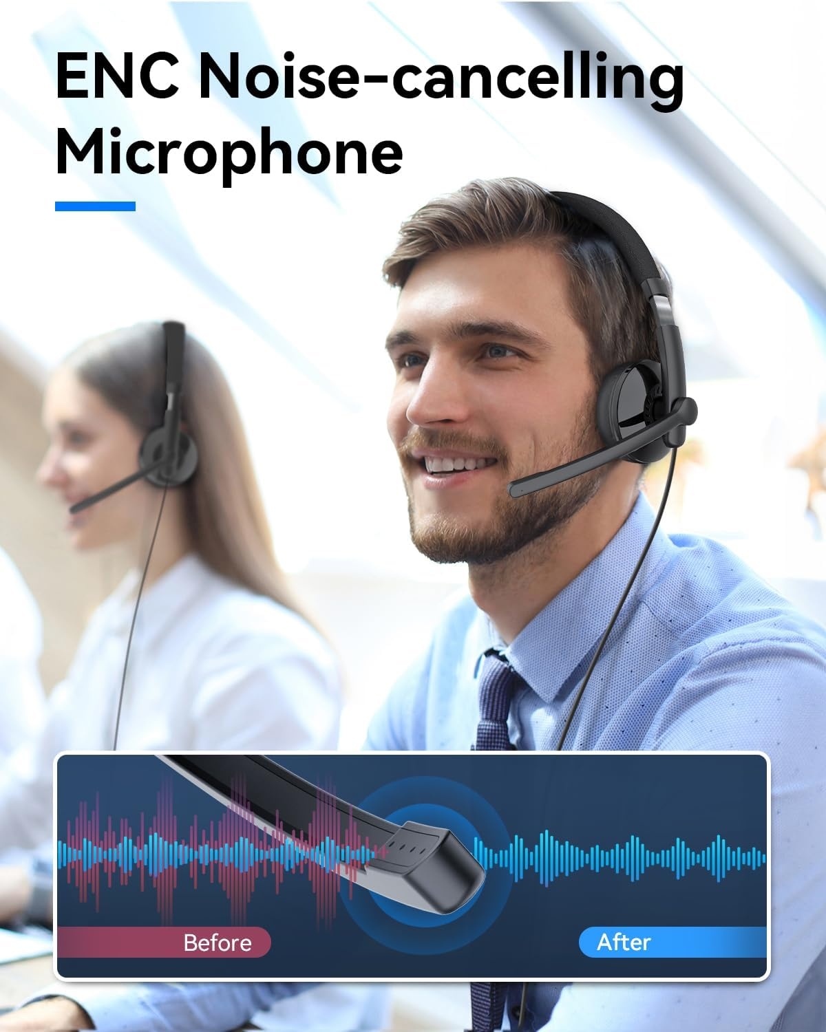 image:imageEMEET HS50 Wired Headset with Mic OnEar Computer Headphones with Noise Cancelling Microphone USBAUSBC Adjustable Design inline Control for Home Office Online Class Teams Zoom All Day Comfort