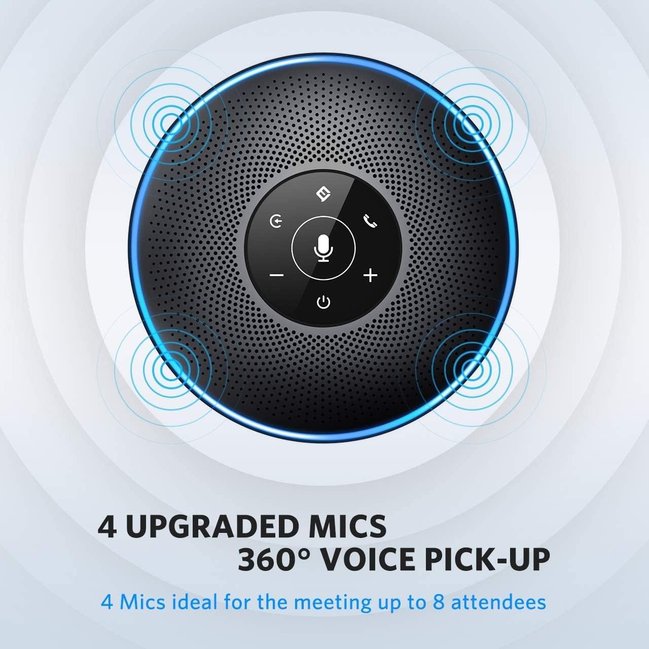 image:imageEMEET M3 Conference Speaker and Microphone Zoom Certified Bluetooth Speakerphone with 4 AI Mics 360 Voice Pickup 18H Talk Time USB 20ampBluetooth 50 with Daisy Chain for 20 People for Zoom TeamsM28 People