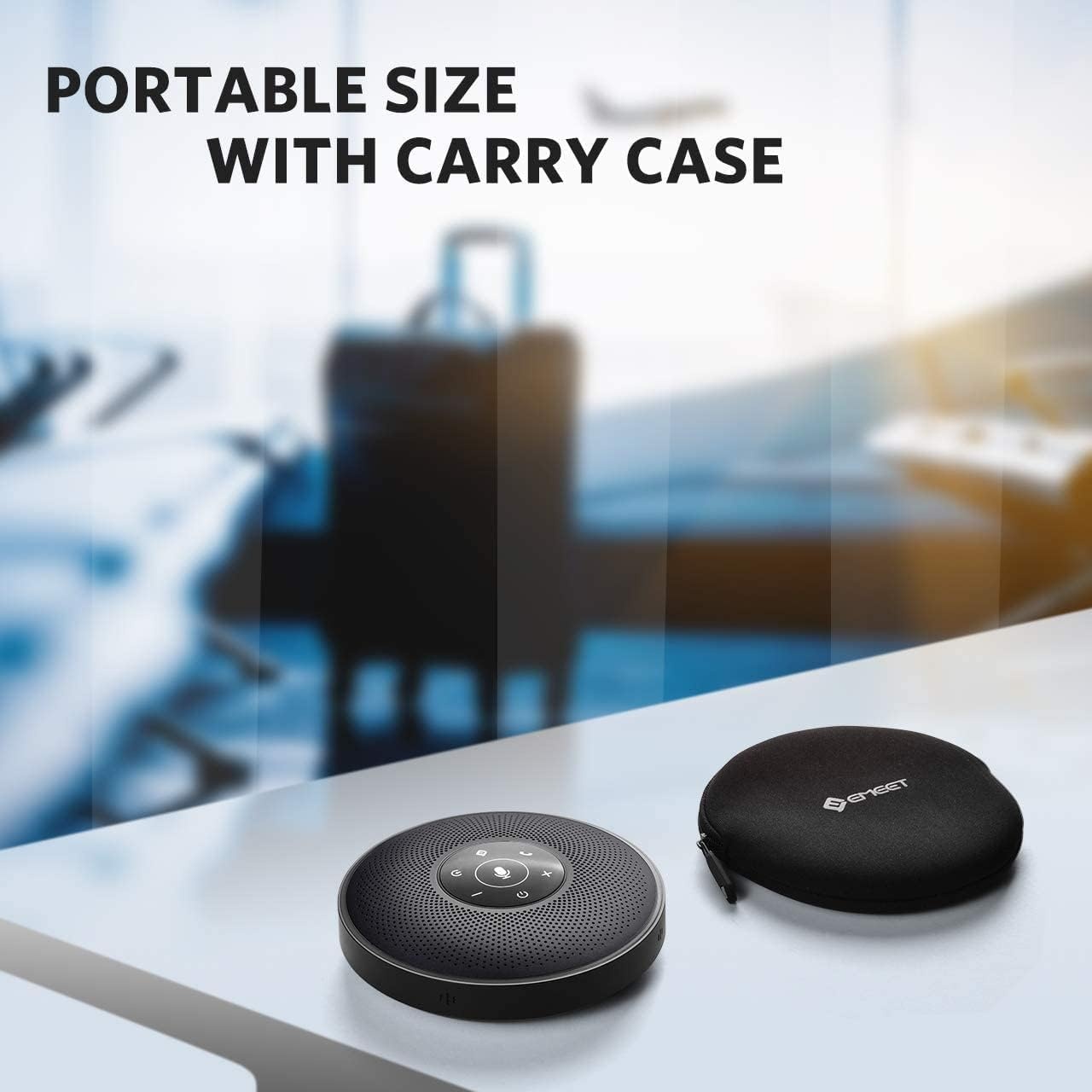 image:imageEMEET M3 Conference Speaker and Microphone Zoom Certified Bluetooth Speakerphone with 4 AI Mics 360 Voice Pickup 18H Talk Time USB 20ampBluetooth 50 with Daisy Chain for 20 People for Zoom TeamsM28 People