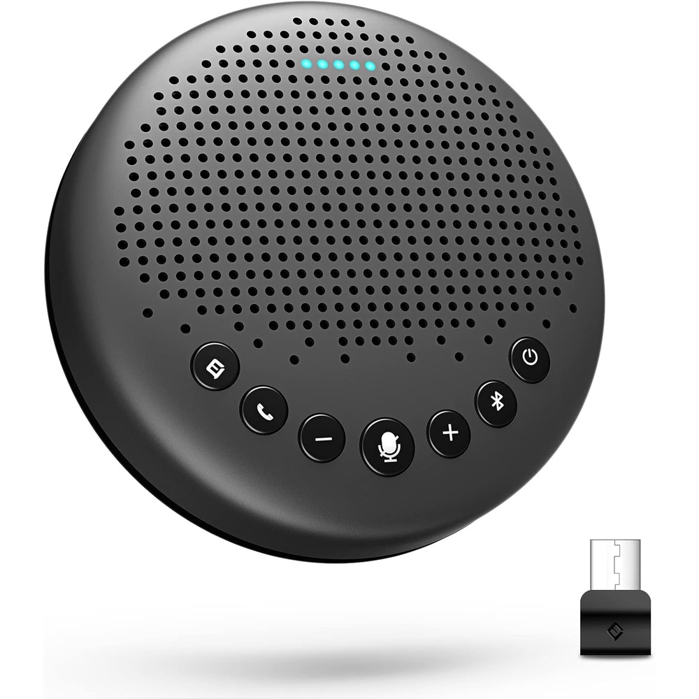 image:imageEMEET Conference Speaker and Microphone Luna 360 Voice Pickup wNoise ReductionMuteIndicator USB Bluetooth Speakerphone wDongle for 8 People Daisy Chain for 16 Compatible with Leading SoftwareGrey Luna for 8