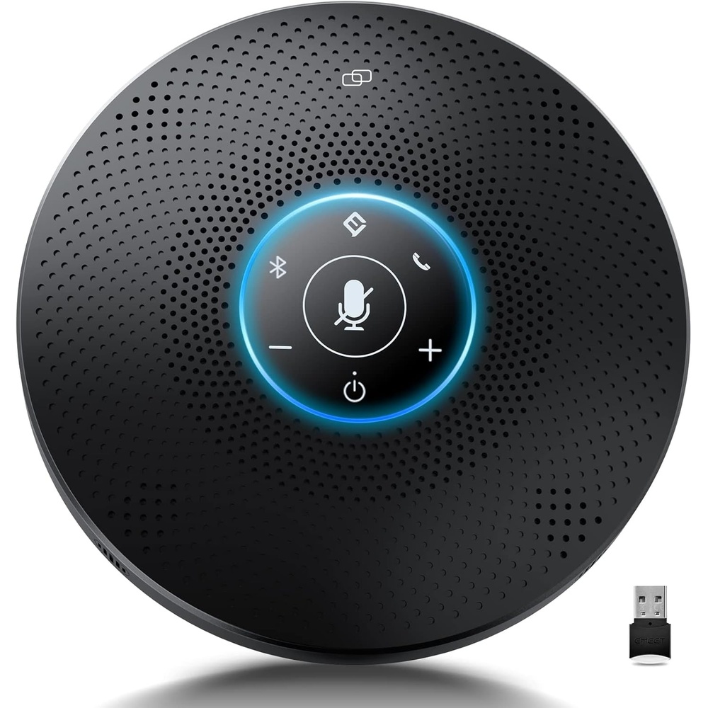 image:imageEMEET M3 Conference Speaker and Microphone Zoom Certified Bluetooth Speakerphone with 4 AI Mics 360 Voice Pickup 18H Talk Time USB 20ampBluetooth 50 with Daisy Chain for 20 People for Zoom TeamsM2max15 People