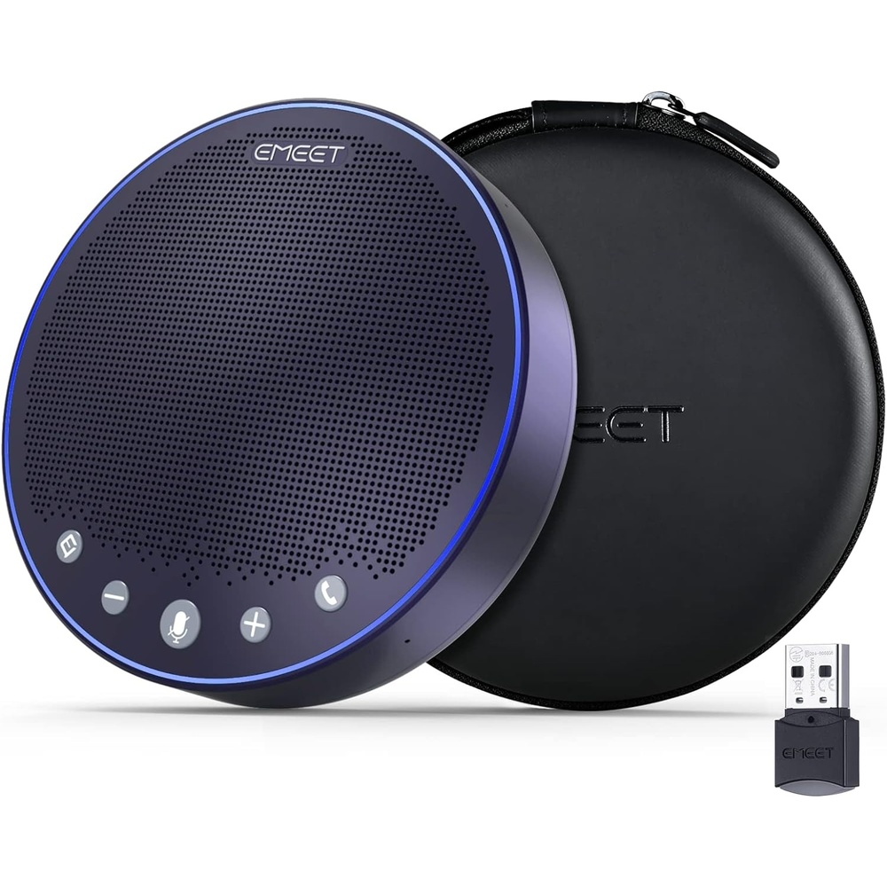 image:imageEMEET M3 Conference Speaker and Microphone Zoom Certified Bluetooth Speakerphone with 4 AI Mics 360 Voice Pickup 18H Talk Time USB 20ampBluetooth 50 with Daisy Chain for 20 People for Zoom TeamsM312 People