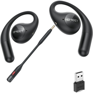 image:imageEMEET Airflow Open Ear Headphones with Mic Zoom Certified True Wireless Headsets with Detachable Microphone ENCVoiceCore 20 Noise Cancelling Bluetooth 53 MultiPoint Wireless Earbuds for WorkAirFlow Zoom