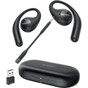 image:imageEMEET Airflow Open Ear Headphones with Mic Zoom Certified True Wireless Headsets with Detachable Microphone ENCVoiceCore 20 Noise Cancelling Bluetooth 53 MultiPoint Wireless Earbuds for WorkAirFlowBlack