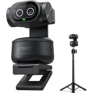 image:imageEMEET PIXY DualCamera AIPowered PTZ Camera 4K with Tripod AI Tracking PDAFampAI Autofocus 02s 1255 Sony Sensor 3 Mics Presets 4K Webcam for Streaming OBSTwitchSwitch 2 CompatiblePIXY Kit DualCamera AI PTZ 4K