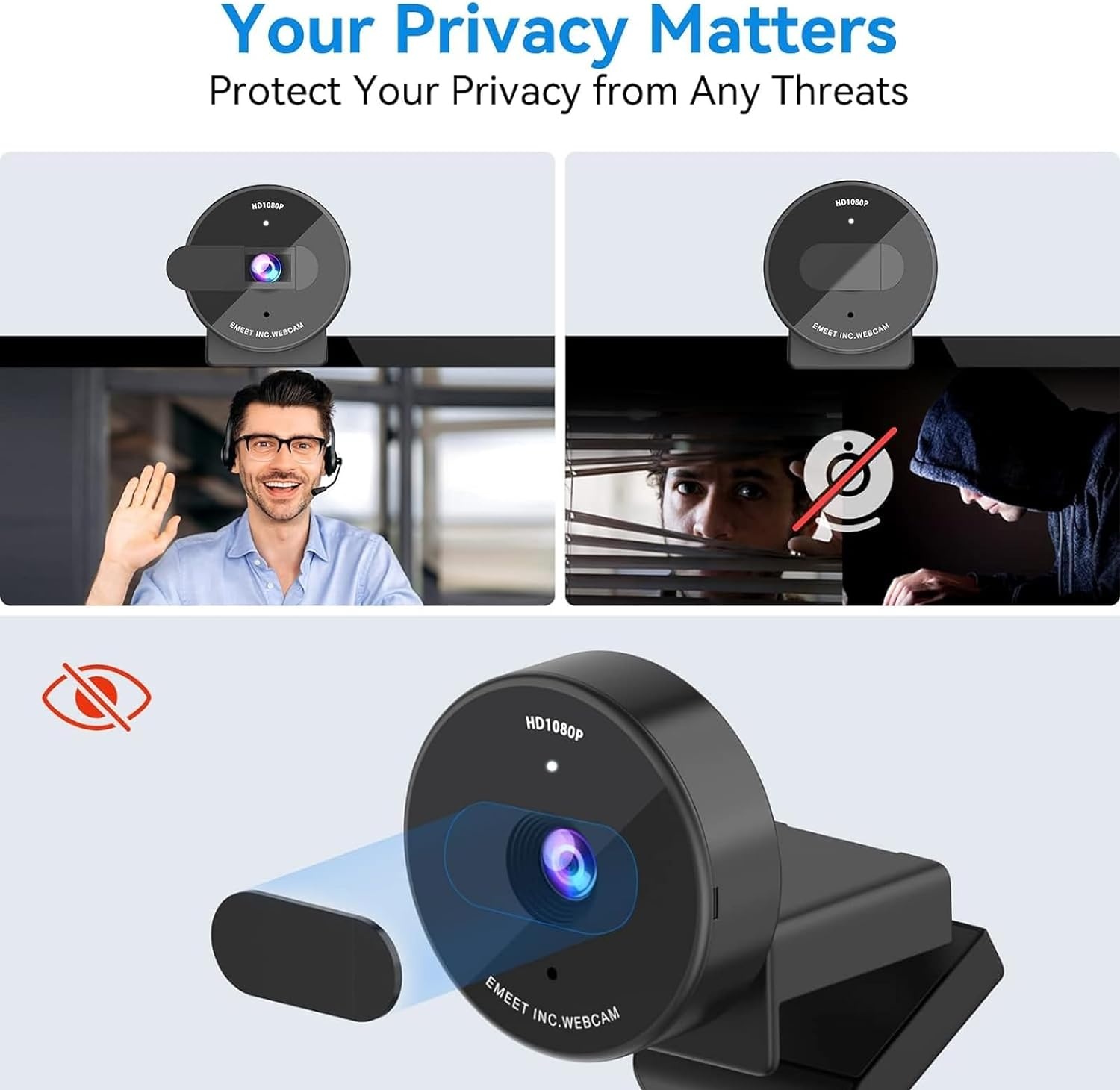 image:imageEMEET C950 1080P Webcam USB Webcam with Microphone amp Physical Privacy Cover Auto Light Correction Fixed Focus USB Plug amp Play Ultra Web Cam w 70View for MeetingOnline ClassesZoomYouTube1080P Ultimate Cost Effective