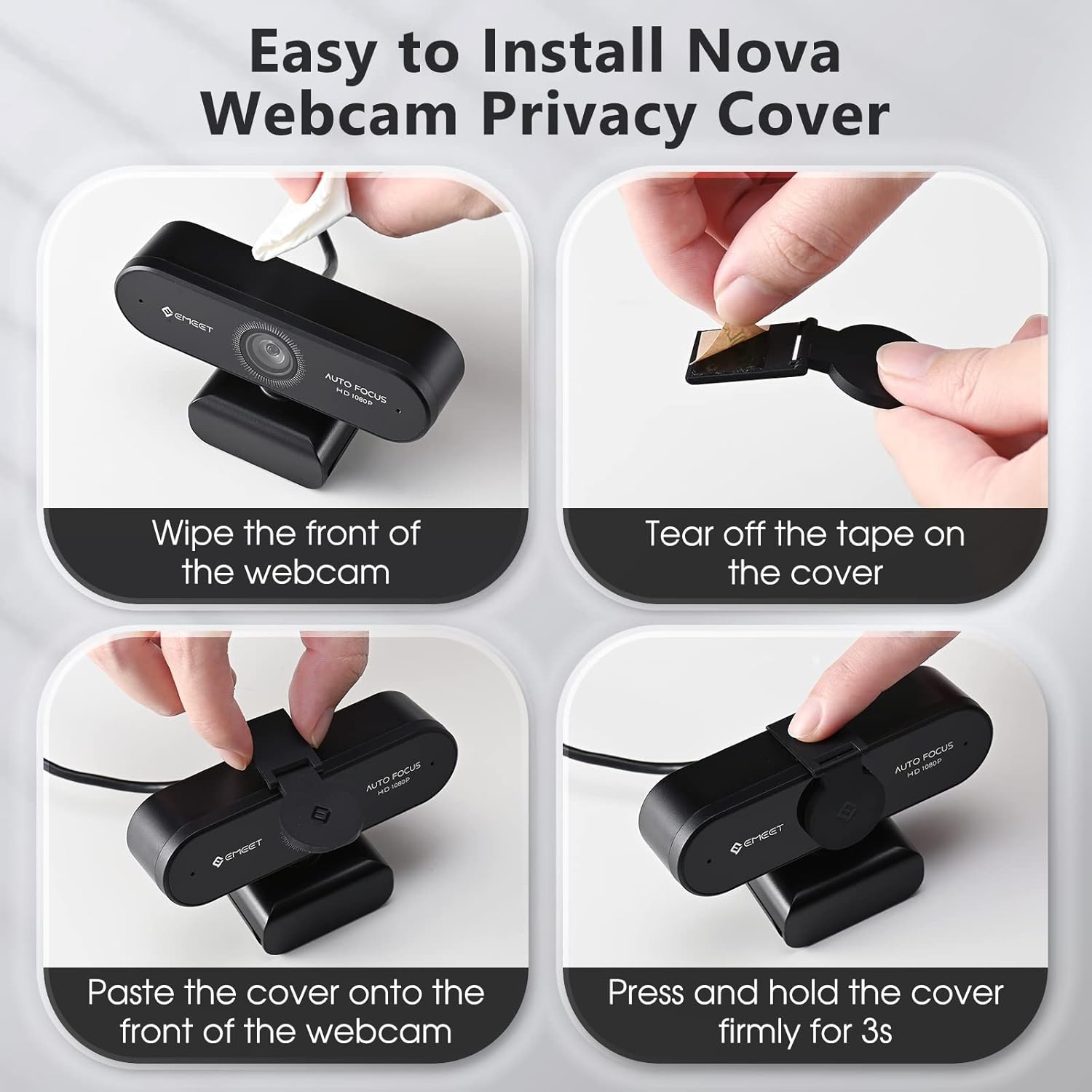 image:imageEMEET NOVA 4K Webcam for PC Ultra 4K HD PDAF Autofocus Dual Omnidirectional Mics 73 FOV Auto Light Correction USBA Privacy Cover Ideal for HighEnd Business MeetingsampLive Streaming96FOV w 2 Noise Cancel Mics