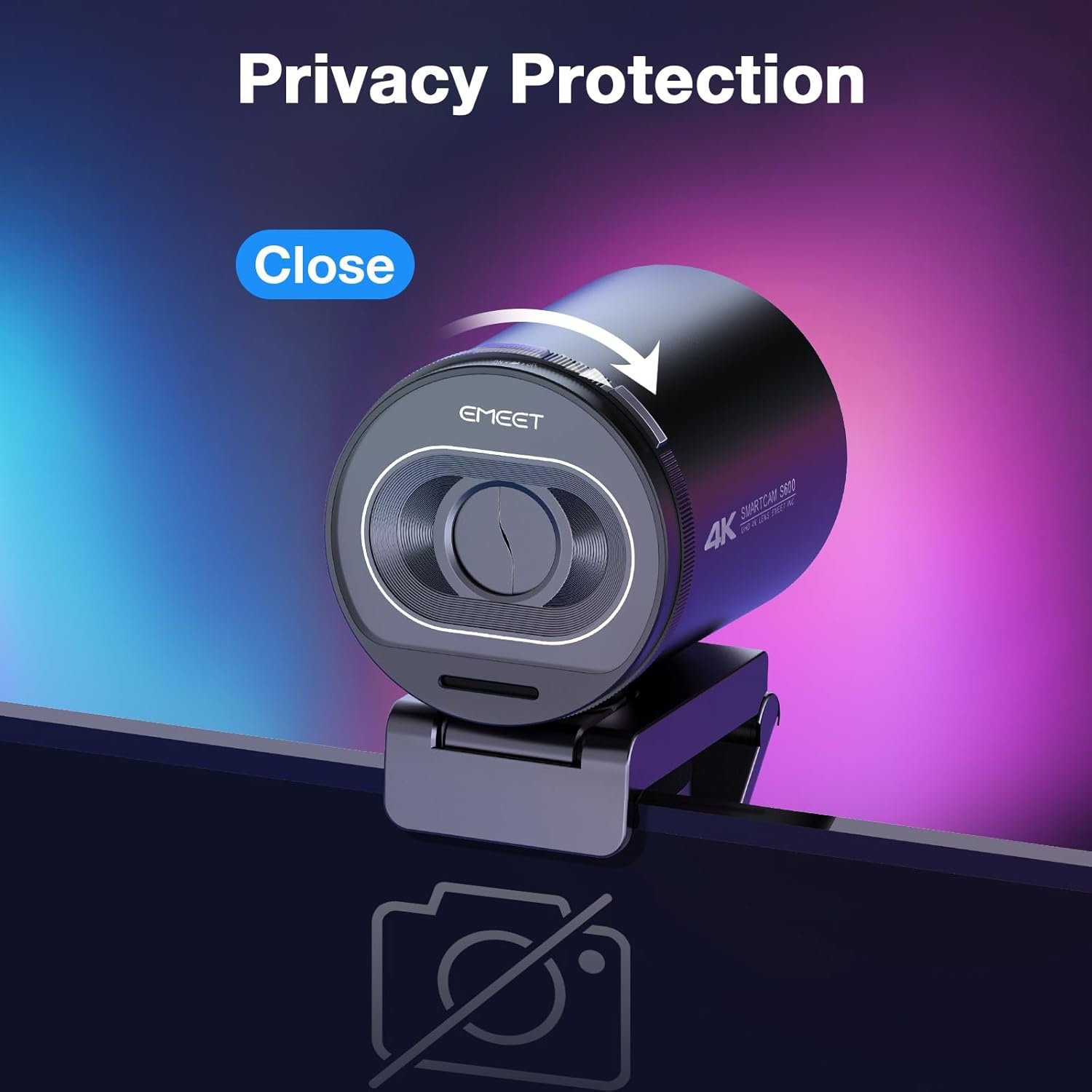 image:imageEMEET S600 4K Webcam for Streaming Sony 1255 Sensor PDAF Autofocus 1080P60FPS 2 Noise Reduction Mics Builtin Privacy Cover 73 FOV Streaming Camera for Live CommerceGamingBeautyS600 Sony Sensor with Tripod