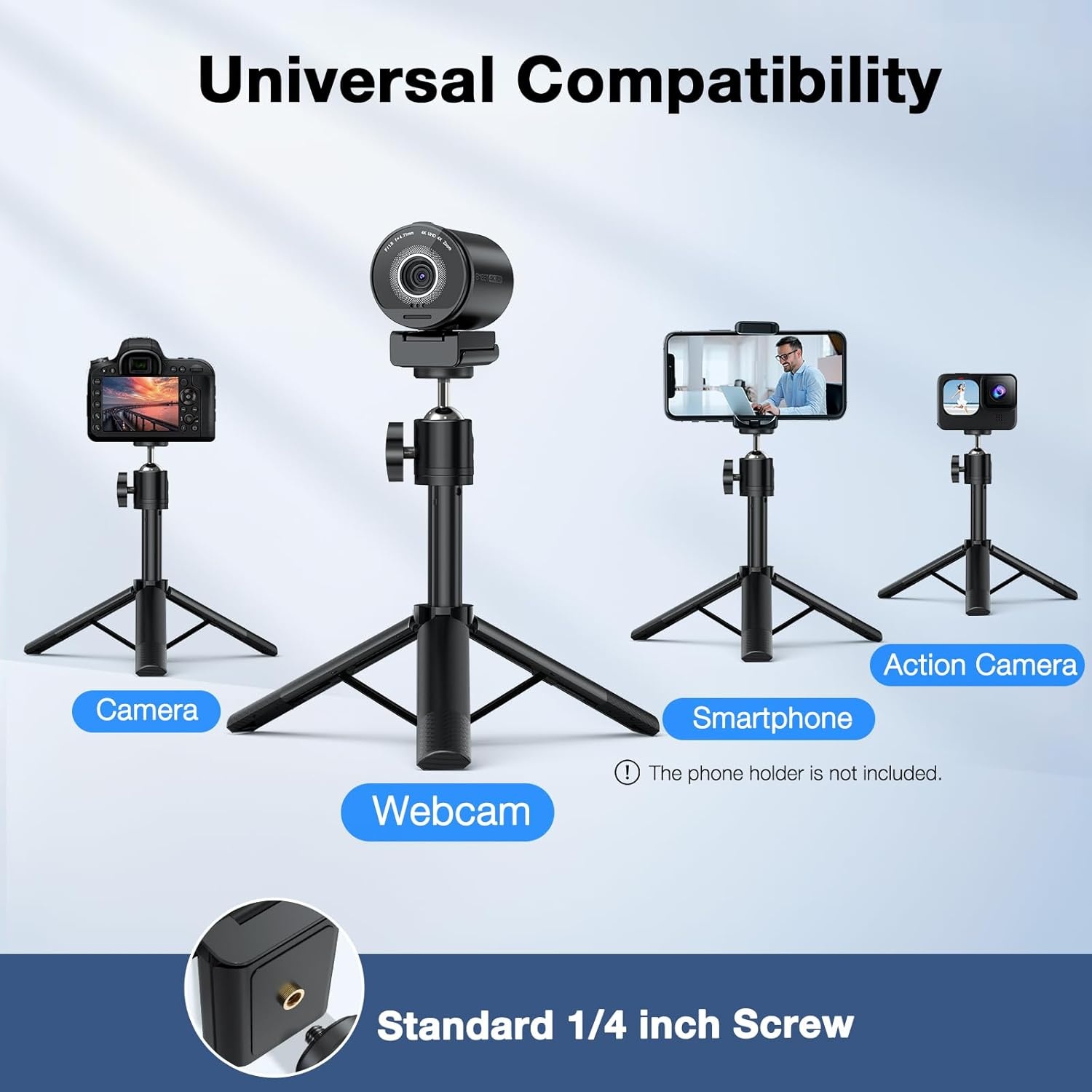 image:imageEMEET S600 4K Webcam for Streaming Sony 1255 Sensor PDAF Autofocus 1080P60FPS 2 Noise Reduction Mics Builtin Privacy Cover 73 FOV Streaming Camera for Live CommerceGamingBeautyS800 12 Sensor with Tripod