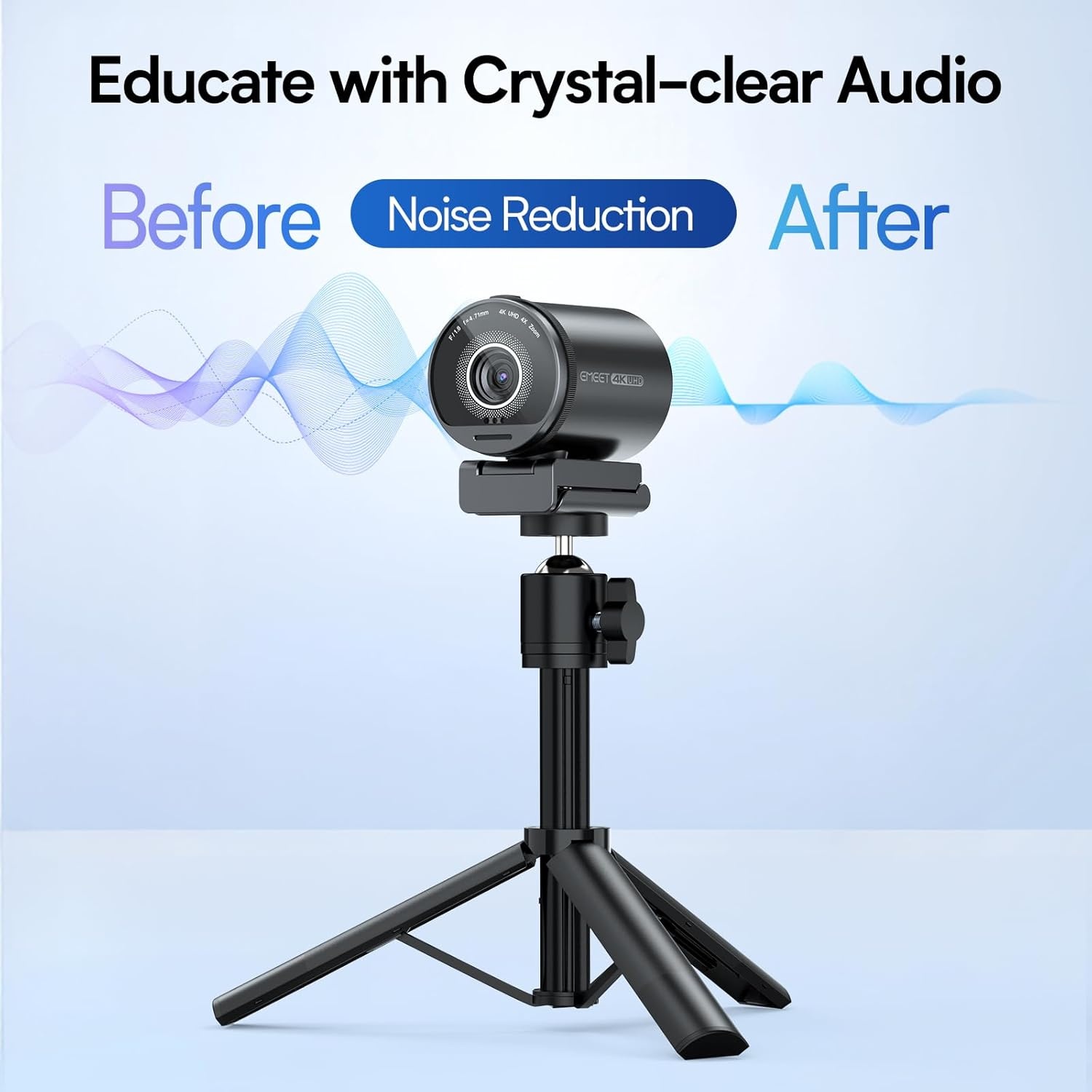 image:imageEMEET S600 4K Webcam for Streaming Sony 1255 Sensor PDAF Autofocus 1080P60FPS 2 Noise Reduction Mics Builtin Privacy Cover 73 FOV Streaming Camera for Live CommerceGamingBeautyS800 12 Sensor with Tripod