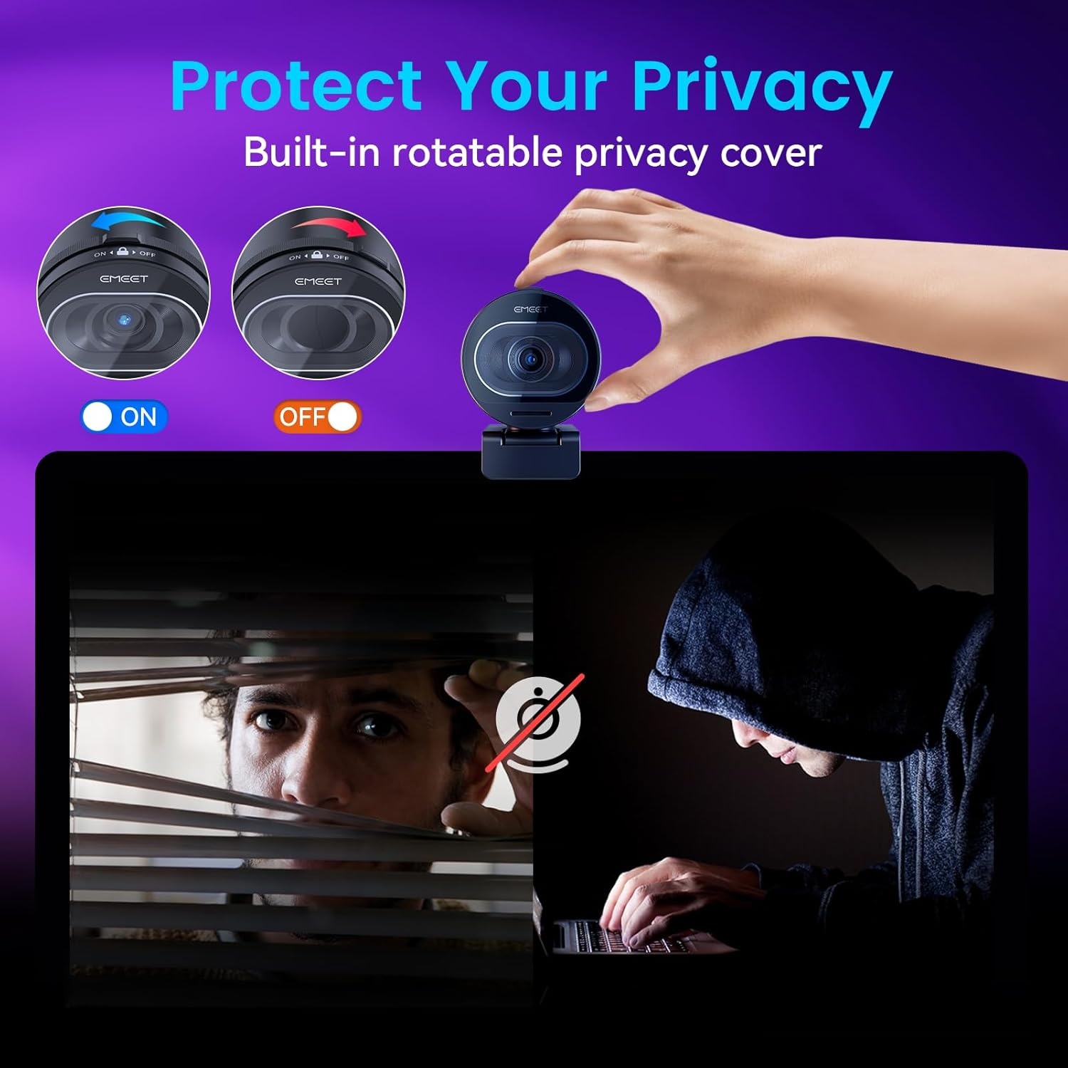 image:imageEMEET S600 4K Webcam for Streaming Sony 1255 Sensor PDAF Autofocus 1080P60FPS 2 Noise Reduction Mics Builtin Privacy Cover 73 FOV Streaming Camera for Live CommerceGamingBeautyS600 Sony Sensor PDAF 60FPS