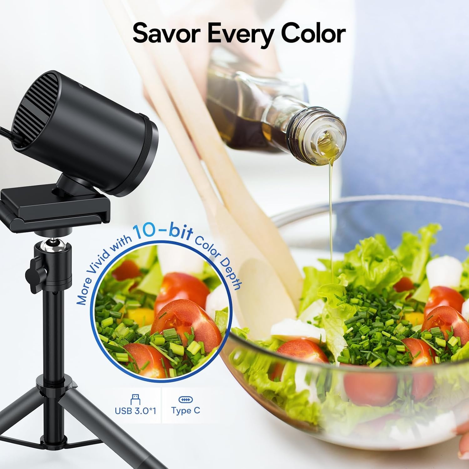 image:imageEMEET S600 4K Webcam for Streaming Sony 1255 Sensor PDAF Autofocus 1080P60FPS 2 Noise Reduction Mics Builtin Privacy Cover 73 FOV Streaming Camera for Live CommerceGamingBeautyS800 12 Sensor with Tripod