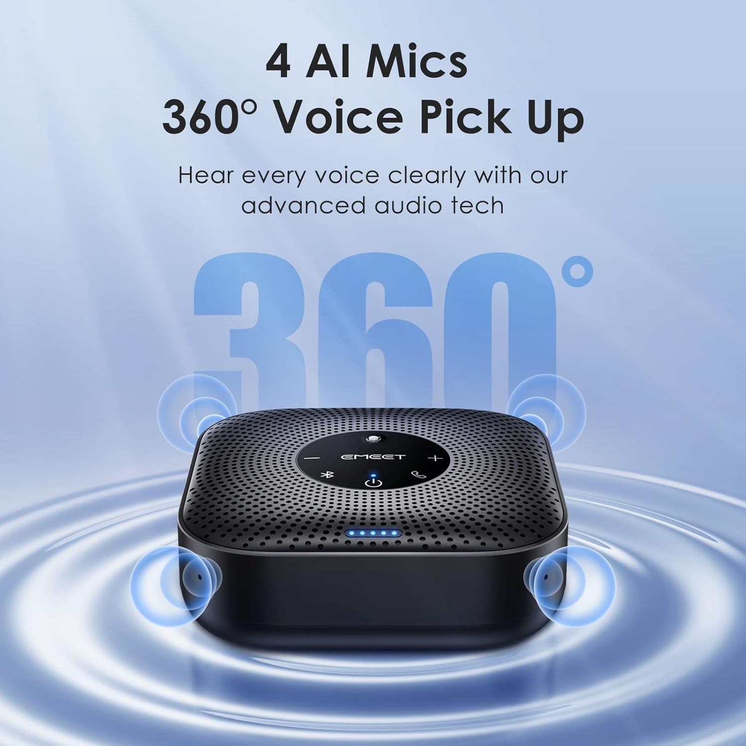 image:imageEMEET USB Speakerphone M1A Zoom Certified AI Mics 360Voice Pickup USB Type CA PlugampPlay Computer Speakers with Microphone Fast Mute Noise Reduction Echo Cancellation for 58 People for Zoom TeamsAdvanced M0 PLUS for 8 People