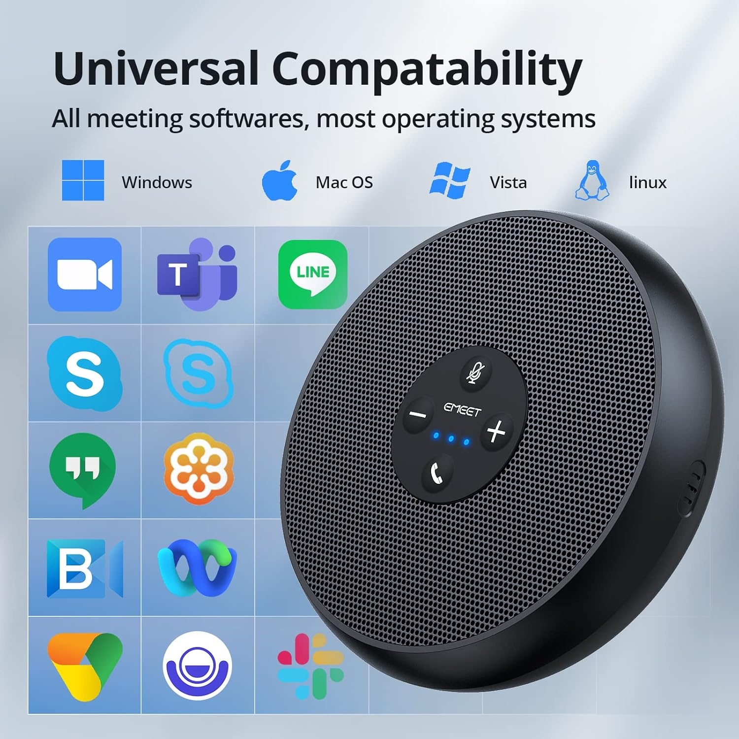 image:imageEMEET USB Speakerphone M1A Zoom Certified AI Mics 360Voice Pickup USB Type CA PlugampPlay Computer Speakers with Microphone Fast Mute Noise Reduction Echo Cancellation for 58 People for Zoom TeamsZoom Certified USB M1A for 6 People