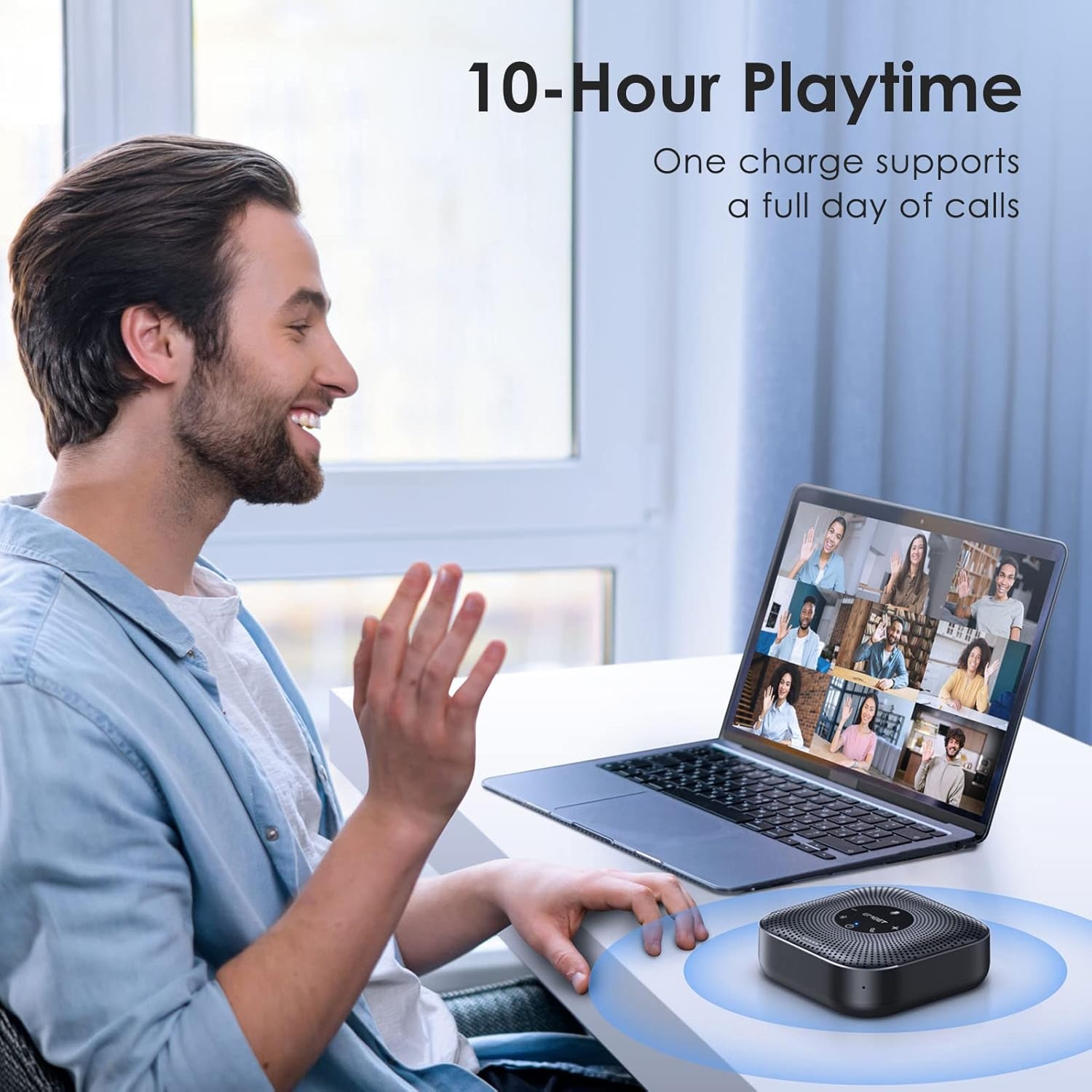 image:imageEMEET USB Speakerphone M1A Zoom Certified AI Mics 360Voice Pickup USB Type CA PlugampPlay Computer Speakers with Microphone Fast Mute Noise Reduction Echo Cancellation for 58 People for Zoom TeamsAdvanced M0 PLUS for 8 People