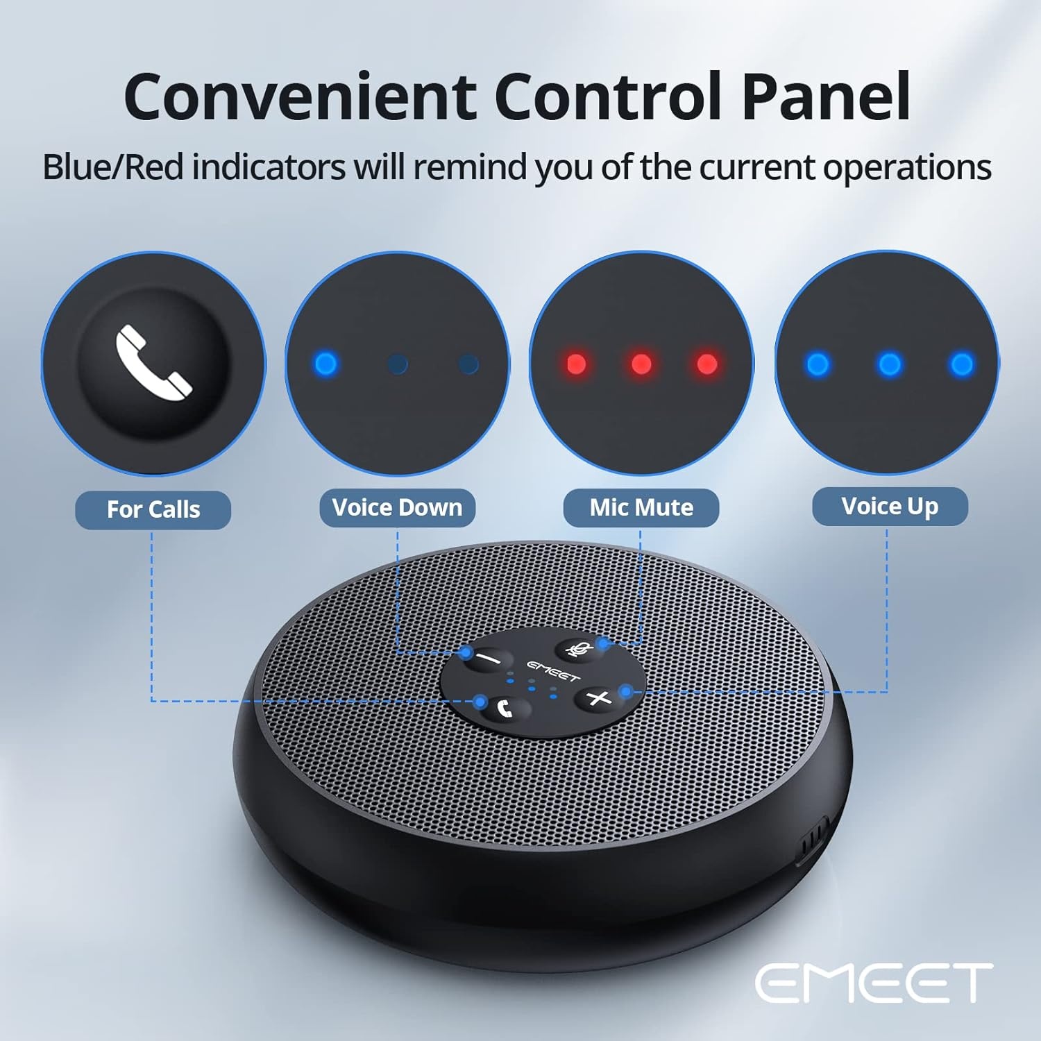 image:imageEMEET USB Speakerphone M1A Zoom Certified AI Mics 360Voice Pickup USB Type CA PlugampPlay Computer Speakers with Microphone Fast Mute Noise Reduction Echo Cancellation for 58 People for Zoom TeamsZoom Certified USB M1A for 6 People