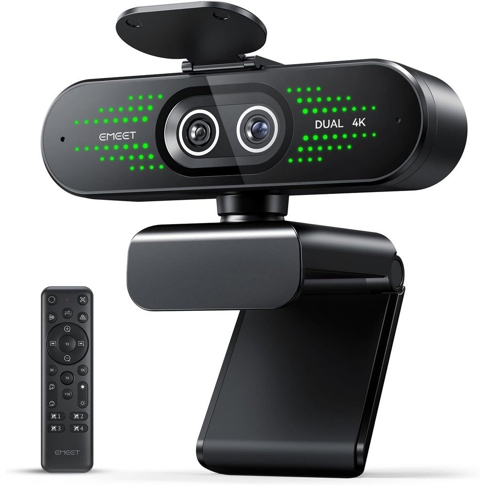 image:imageEMEET NOVA 4K Webcam for PC Ultra 4K HD PDAF Autofocus Dual Omnidirectional Mics 73 FOV Auto Light Correction USBA Privacy Cover Ideal for HighEnd Business MeetingsampLive Streaming4K DualCamera Remote