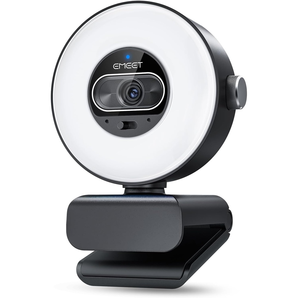 image:imageEMEET S600 4K Webcam for Streaming Sony 1255 Sensor PDAF Autofocus 1080P60FPS 2 Noise Reduction Mics Builtin Privacy Cover 73 FOV Streaming Camera for Live CommerceGamingBeautyS600L Ring Light 12 Sensor
