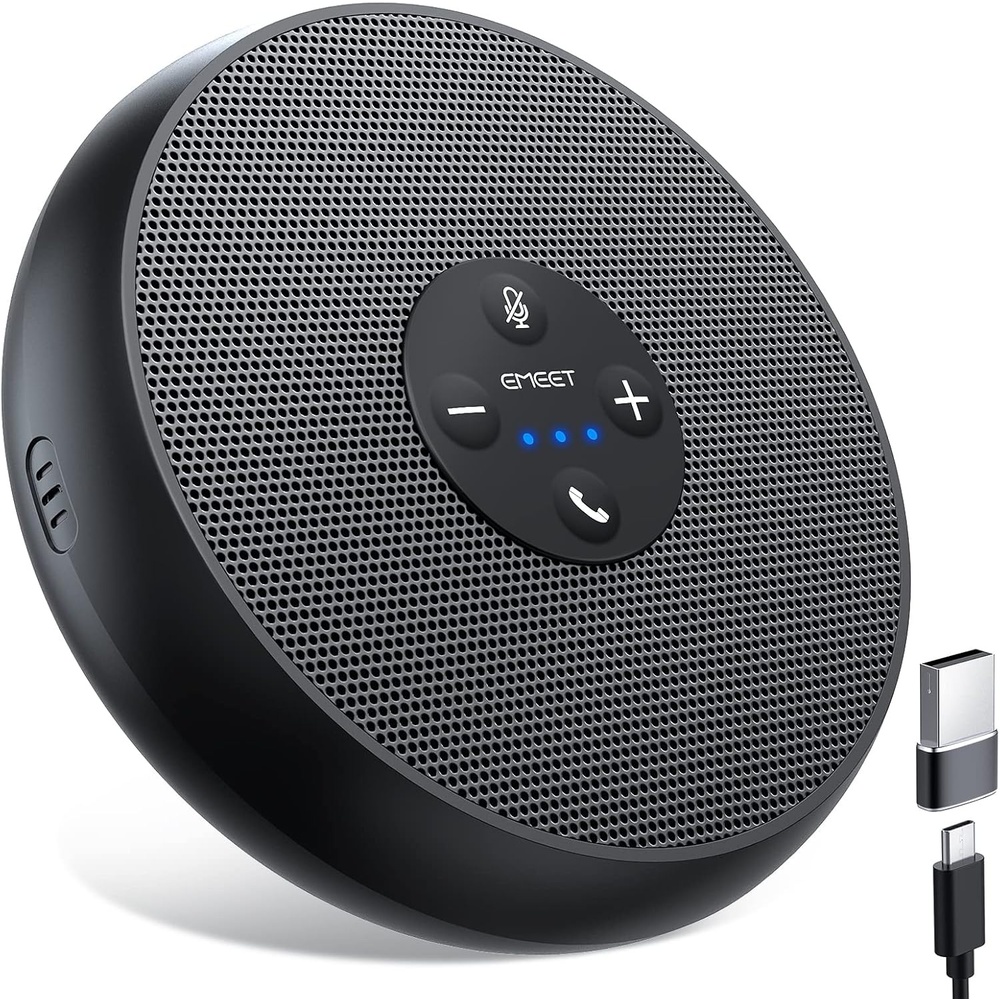 image:imageEMEET USB Speakerphone M1A Zoom Certified AI Mics 360Voice Pickup USB Type CA PlugampPlay Computer Speakers with Microphone Fast Mute Noise Reduction Echo Cancellation for 58 People for Zoom TeamsZoom Certified USB M1A for 6 People