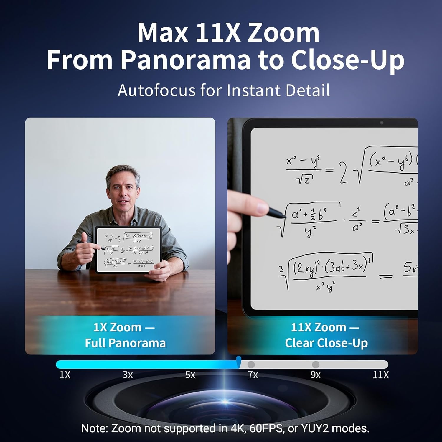 image:imageEMEET C60E DualCamera 4K Webcam for Streaming WideAngle and Telephoto Cameras Max 11X Hybrid Zoom amp PDAF Autofocus Remote Control RGB Lighting 2 Mics Ideal for Livestreaming and Online MeetingDualCamera w Remote