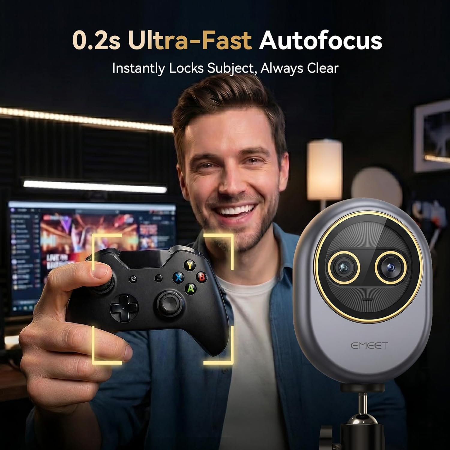 image:imageEMEET Piko Piko Plus Worlds 1st DualCamera AIPowered 4K Webcam 1255 Sony Sensor 3 Micsamp3 Sound Modes Panda Magnetic Privacy Cover USB CCampCA Ideal for LivestreamersSpace Grey