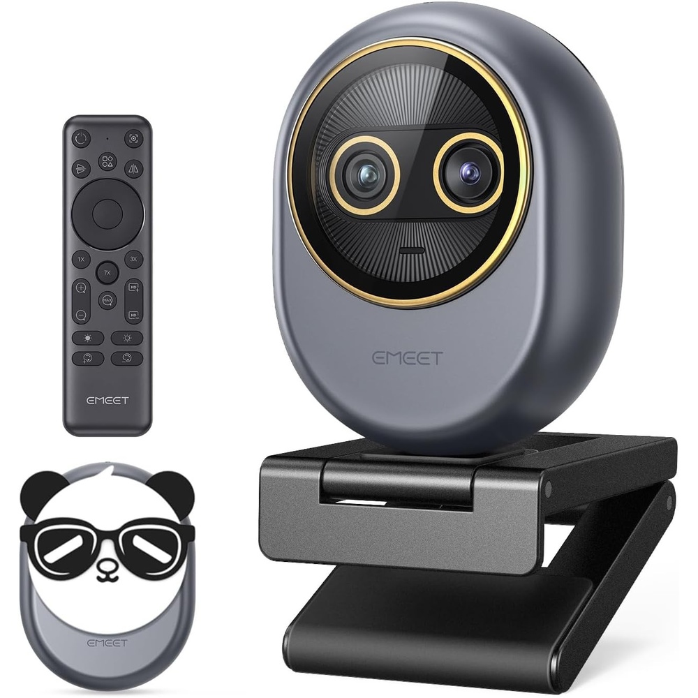 image:imageEMEET Piko Piko Plus Worlds 1st DualCamera AIPowered 4K Webcam 1255 Sony Sensor 3 Micsamp3 Sound Modes Panda Magnetic Privacy Cover USB CCampCA Ideal for LivestreamersSpace Grey
