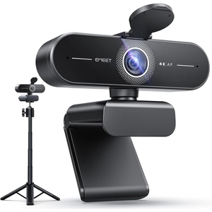 image:imageEMEET C60E DualCamera 4K Webcam for Streaming WideAngle and Telephoto Cameras Max 11X Hybrid Zoom amp PDAF Autofocus Remote Control RGB Lighting 2 Mics Ideal for Livestreaming and Online MeetingSingleCamera w Tripod