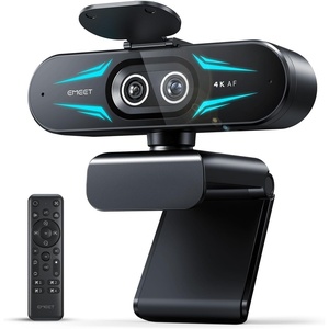 image:imageEMEET C60E DualCamera 4K Webcam for Streaming WideAngle and Telephoto Cameras Max 11X Hybrid Zoom amp PDAF Autofocus Remote Control RGB Lighting 2 Mics Ideal for Livestreaming and Online MeetingDualCamera w Remote